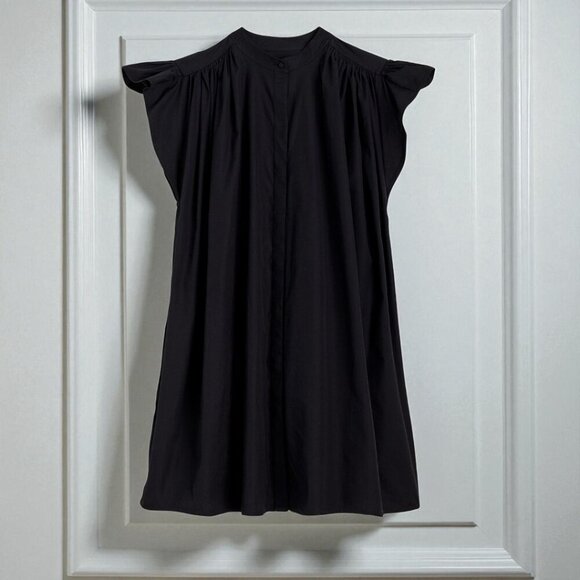 Madewell Flutter Sleeve Button-Front Mini Dress in Poplin Size XS - Picture 3 of 12